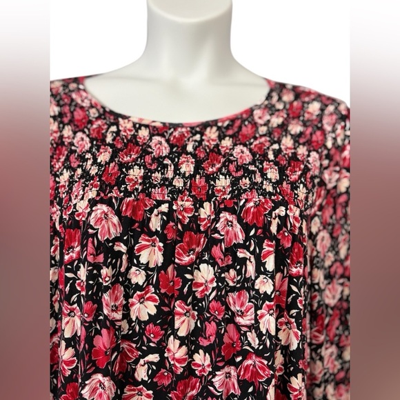NWOT, Penningtons, Plus Size Floral Stretch Dress, 2X, Pink, Black, White - Picture 4 of 10